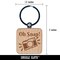 Oh Snap Camera Photography Engraved Wood Square Keychain Tag Charm